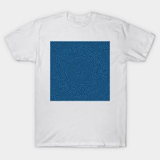 Circular Turing Pattern (Blue) T-Shirt